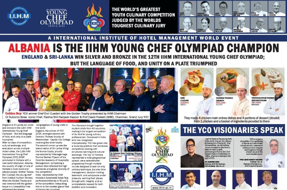 Enri Cuedari from Albania wins the IIHM International Young Chef Olympiad 2026